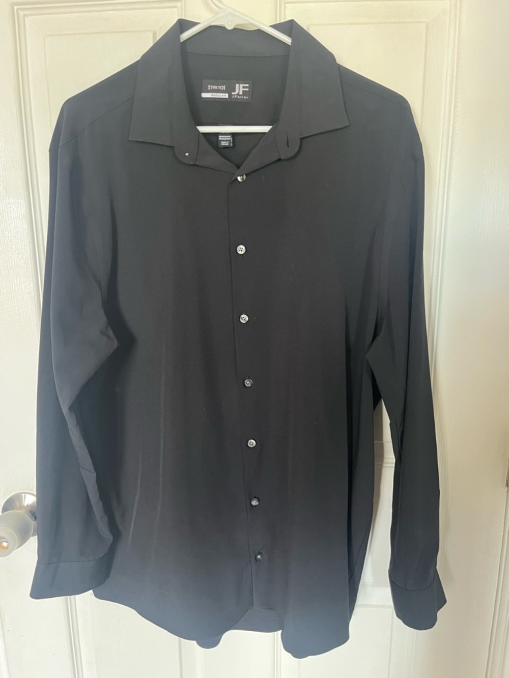 JF J. Ferrar Men's Black & Teal Long-Sleeve Dress Shirts